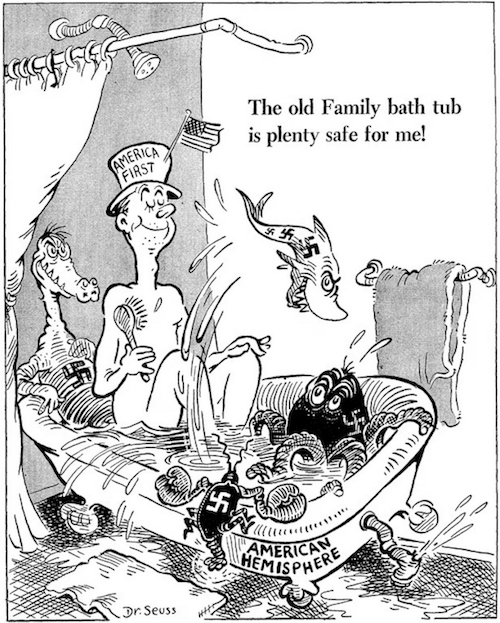 Dr Seuss America First bathing with Nazis